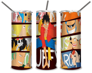 One Piece PNG, Luffy And Zoro 20oz Skinny Tumbler Designs PNG, Sublimation Designs PNG - TheDigitalSVG