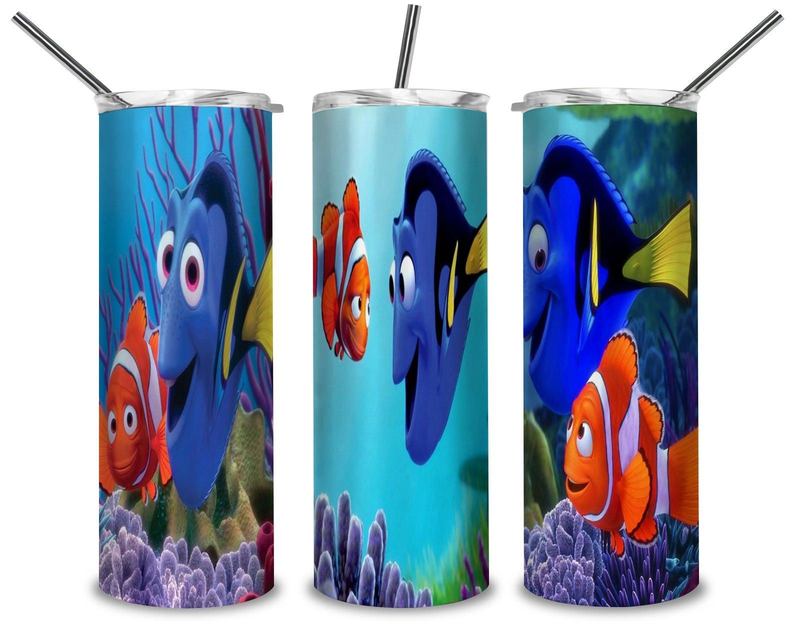 Nemo And Dory PNG, Colorful Fish 20oz Skinny Tumbler Designs PNG, Sublimation Designs PNG - TheDigitalSVG