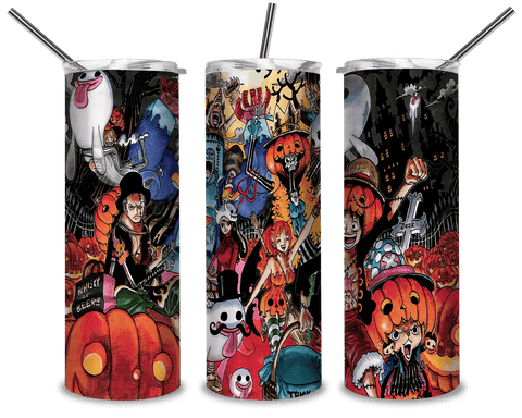 One Piece Halloween PNG, Scary Pumpkin 20oz Skinny Tumbler Designs PNG, Sublimation Designs PNG - TheDigitalSVG
