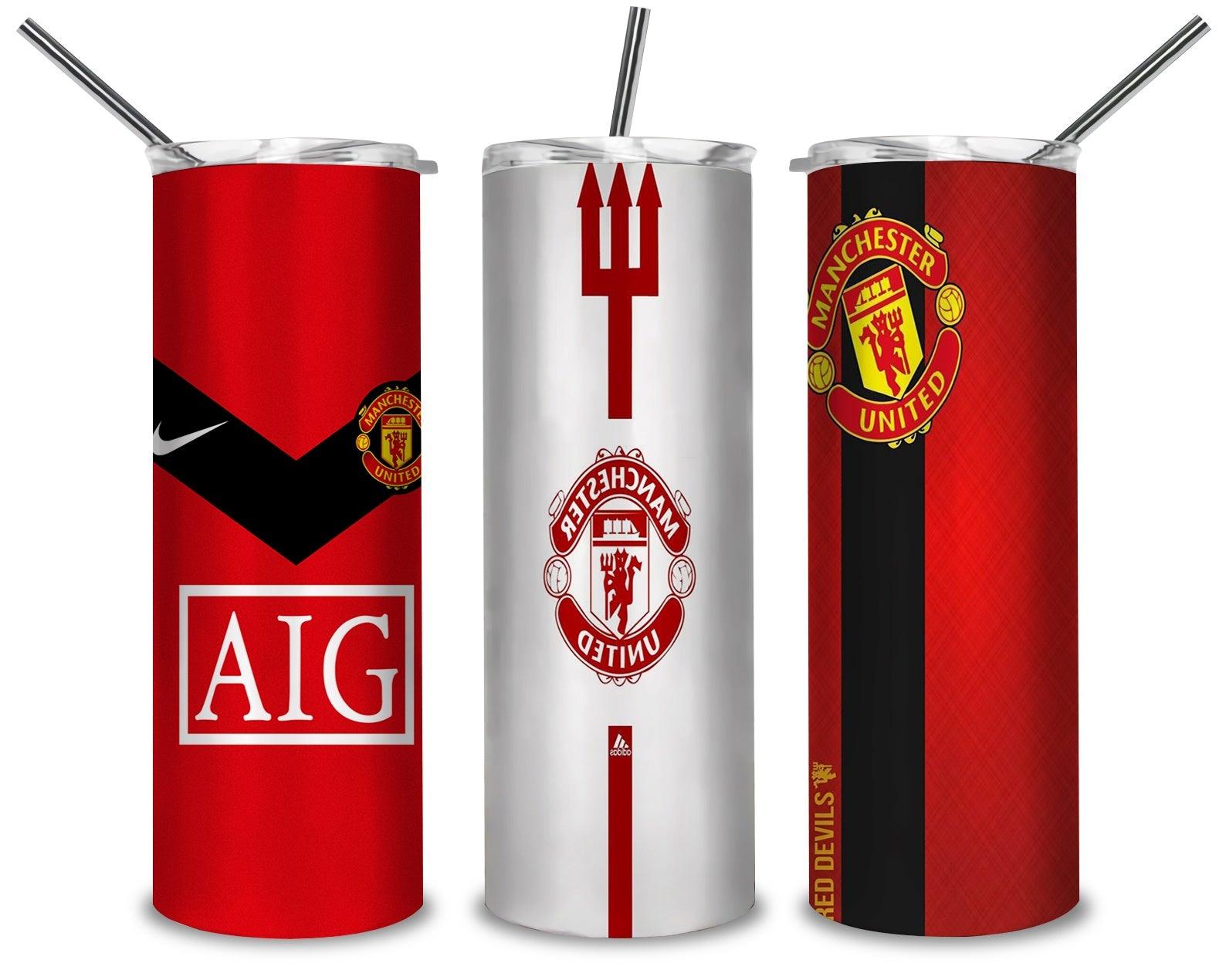 Manchester United AIG PNG, Professional Football 20oz Skinny Tumbler Designs PNG, Sublimation Designs PNG - TheDigitalSVG