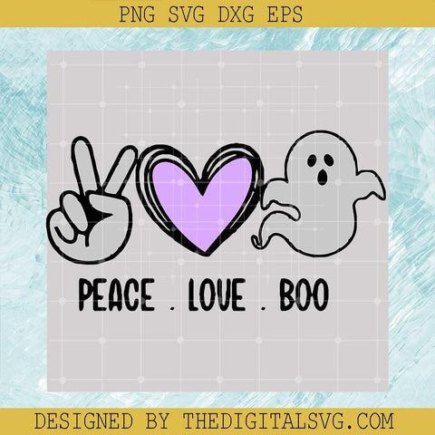#Peace Love Boo SVG, Halloween SVG, Boo Halloween SVG - TheDigitalSVG