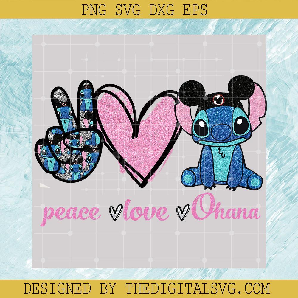Peace Love Ohana Svg, Stitch Svg, Stitch Love Svg, Stitch Disney Svg - TheDigitalSVG