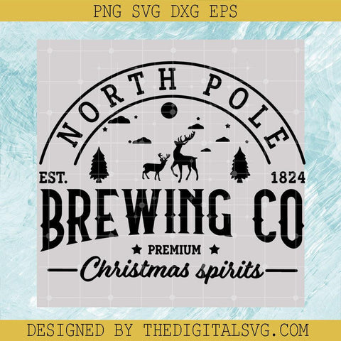 North Pole Brewing Co Premium Christmas Spirits Svg, North Pole Svg, Merry Christmas Svg - TheDigitalSVG