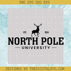 North Pole University Svg, Reindeer Svg, Merry Christmas Svg - TheDigitalSVG