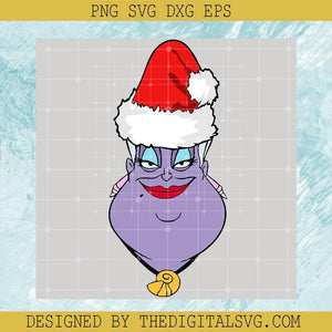 Witch Santa Hat Christmas Svg, Disney Cartoon Christmas Svg, Santa Hat Svg - TheDigitalSVG