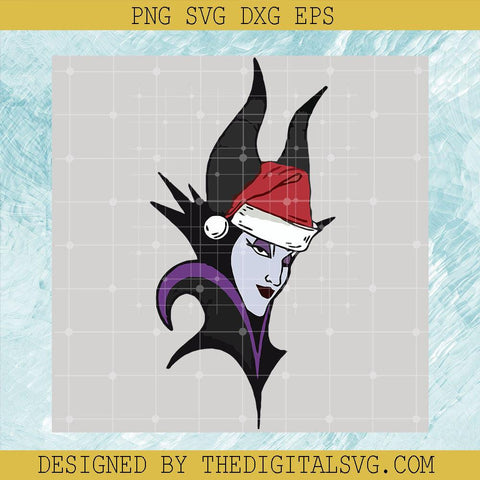 Witch With Black Horns Svg, Disney Cartoon Svg, Santa Hat Christmas Svg - TheDigitalSVG