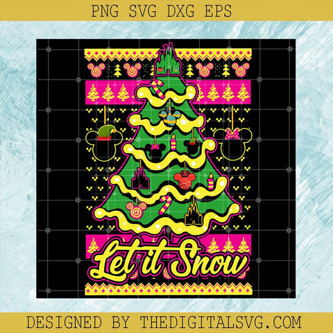 Let It Snow Merry Christmas Svg, Christmas Tree Svg, Disney Christmas Couple Svg - TheDigitalSVG