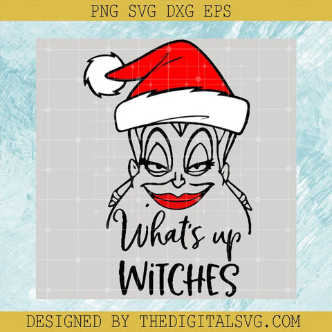 What's Up Witches Svg, Disney Cartoon Christmas Svg, Santa Hat Witches Svg - TheDigitalSVG