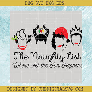 The Naughty List Where Au The Fun Happens Svg, Disney Castle Christmas Svg, Where Au The Fun Happens Svg - TheDigitalSVG