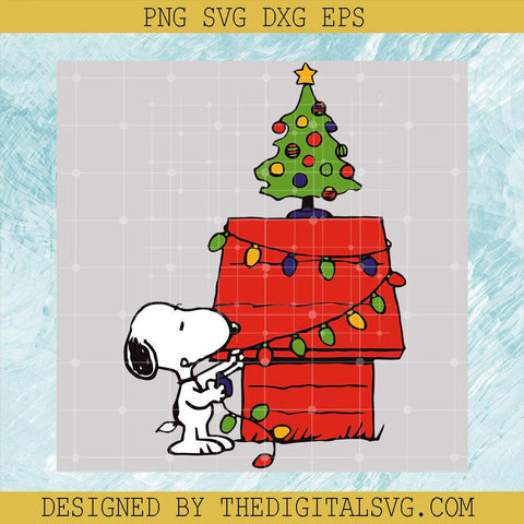 Soopy Christmas And Christmas Tree Svg, Snoopy Christmas Svg, Lights Merry Christmas Svg - TheDigitalSVG