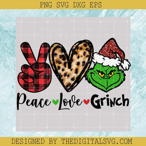 Peace love Grinch Sweater Svg, Peace love Grinch Svg, Santa Hat Grinch Merry Christmas Svg - TheDigitalSVG