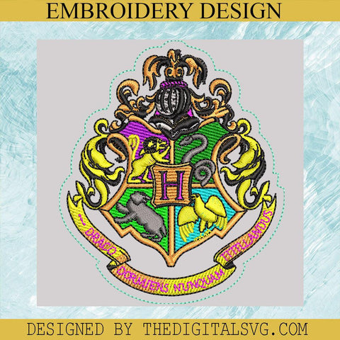 Hogwarts Logo Machine Embroidery Design, Harry Potter Machine Embroidery Design,Embroidery Design - TheDigitalSVG