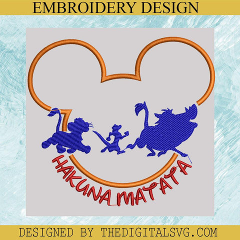 Hakuna Matata Embroidery Design, Disney The Lion King Machine Embroidery Design,Embroidery Design - TheDigitalSVG
