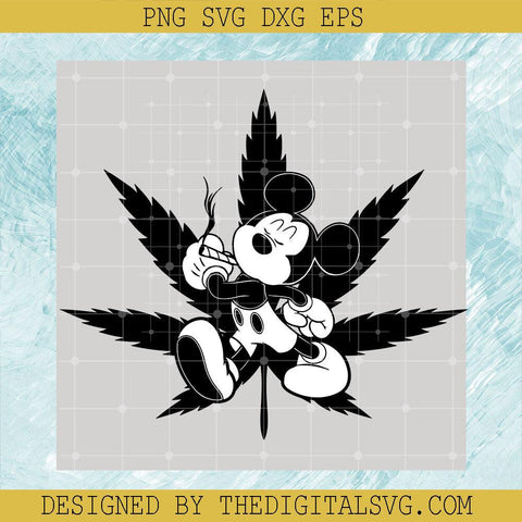 Cannabis Black Leaf Seamless Pattern Svg, Mickey Mouse Svg, Disney Svg - TheDigitalSVG