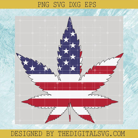 Cannabis Leaf Seamless Pattern Svg, Cannabis Svg, American Flag American Flag - TheDigitalSVG