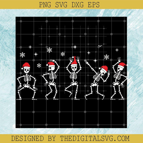Christmas Dancing Skeleton Svg, Skeleton Merry Christmas Svg, Santa Hat Skeleton Merry Christmas Svg - TheDigitalSVG