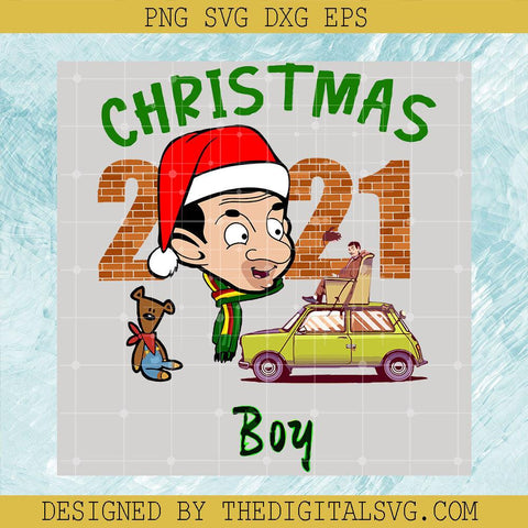 Christmas Boy Santa Hat Svg, Merry Christmas Svg, 2021 Merry Christmas Svg, Car By Mr Bean Svg - TheDigitalSVG