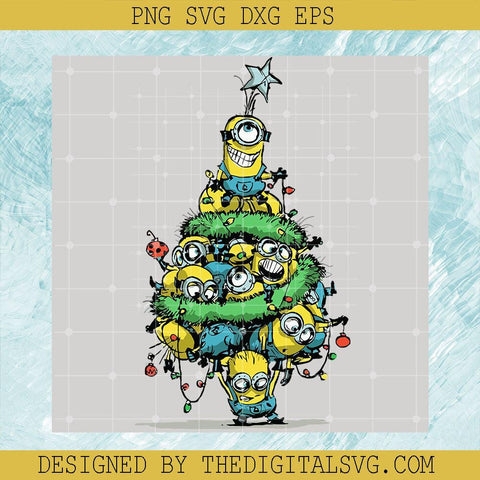 Christmas Tree Made By Minions Svg, Christmas Minion Svg, Christmas Tree Svg - TheDigitalSVG