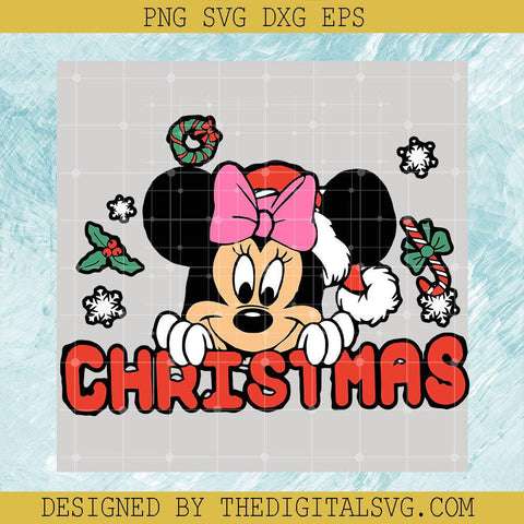 Minie Mouse Merry Christmas Svg, Merry Christmas Svg, Candy Cane Christmas Svg - TheDigitalSVG