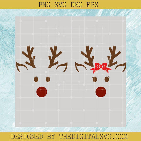 Reindeer Svg, Merry Christmas Svg, Double Reindeer So Cute Svg - TheDigitalSVG