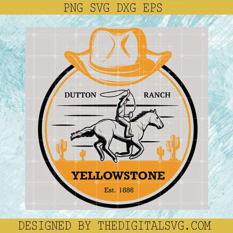 Dutton Ranch Yellowstone Est 1886 Svg, Camouflage Hat Yellow Svg, Dutton Ranch Svg - TheDigitalSVG