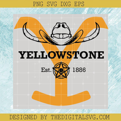 Camouflage Hat Yellowstone Est 1886 Svg, Cow's Head Yellowstone Svg, Yellowstone Svg - TheDigitalSVG