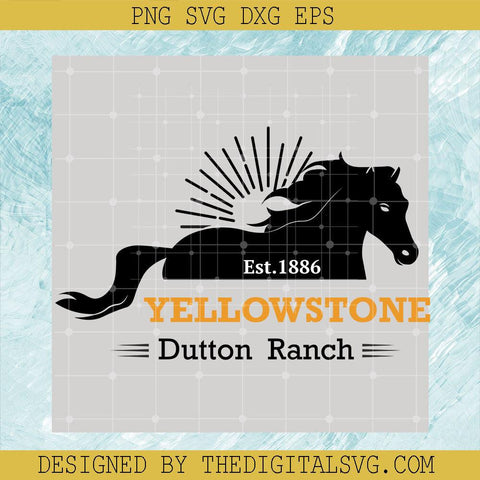 Black Horse Est 1886 Yellowstone Dutton Ranch Svg, Yellowstone Svg, Dutton Ranch Svg - TheDigitalSVG