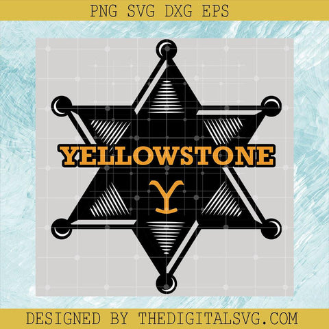 Six-Pointed Star Yellowstone Svg, Yellowstone Svg, Black Six-Pointed Star Svg - TheDigitalSVG