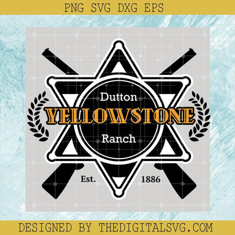Six-Pointed Star Dutton Ranch Yellowstone Svg, Yellowstone Svg, Black Six-Pointed Star Svg - TheDigitalSVG