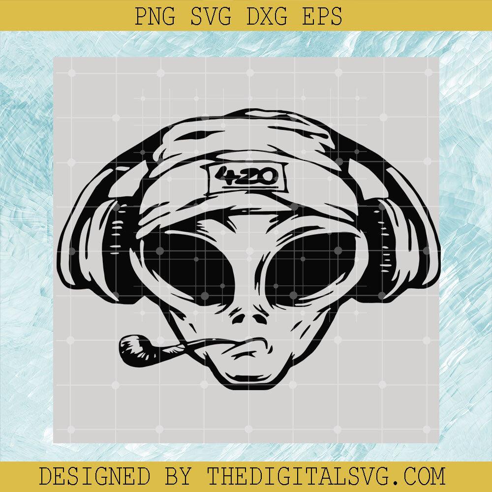 Alien Smoking Pipe Svg, Smoking Pipe Svg, Skull Cap Smoking Svg - TheDigitalSVG