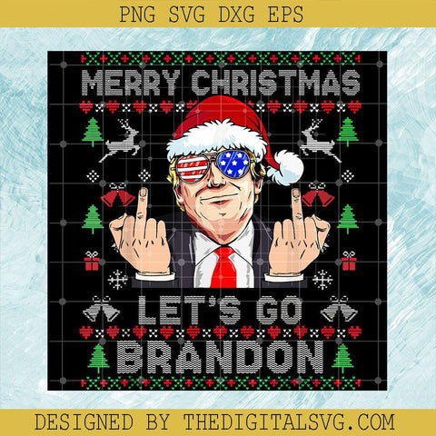 Merry Christmas Let's Go Brandon Svg, Funny Let's Go Branson Brandon Trump Svg, Merry Christmas Svg - TheDigitalSVG