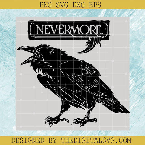 Crow Nevermore Gothic Raven In An Ornate Victorian Svg, Nevermore Svg, Bird Svg - TheDigitalSVG